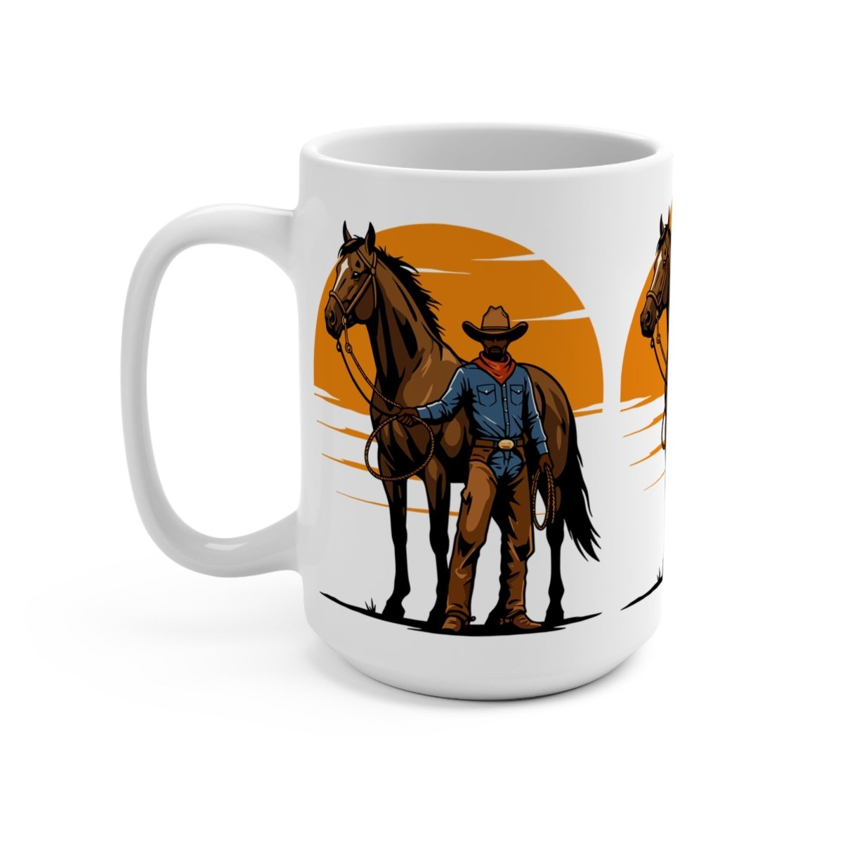Cowboy with Horse Mug - Afrocentric Art by The Trini Gee