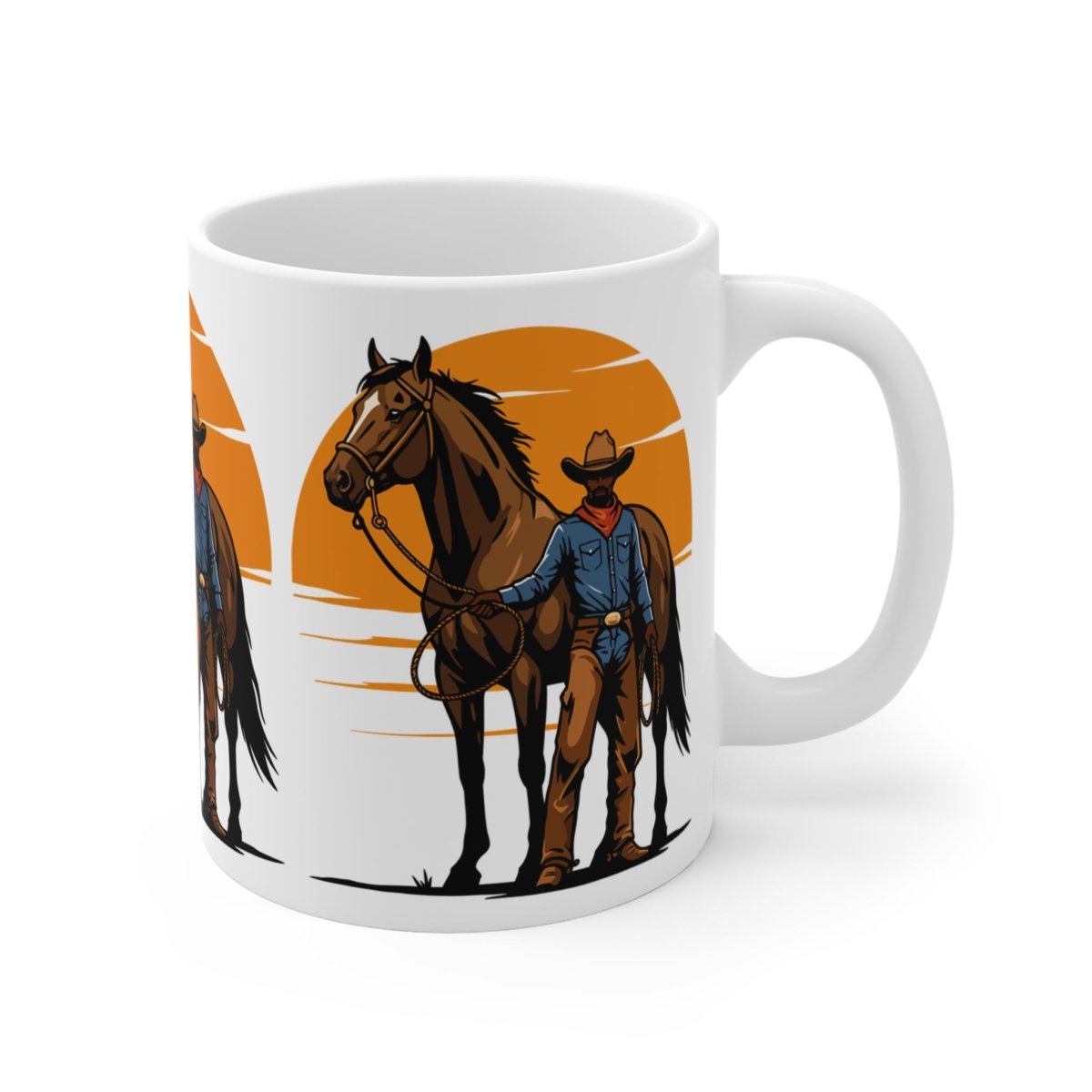 Cowboy with Horse Mug - Afrocentric Art by The Trini Gee