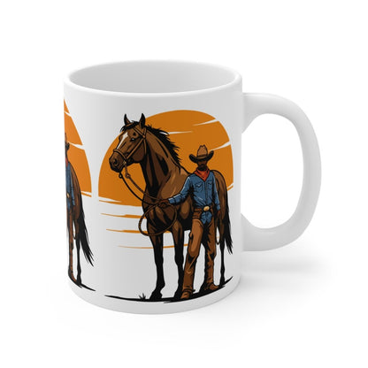 Cowboy with Horse Mug - Afrocentric Art by The Trini Gee