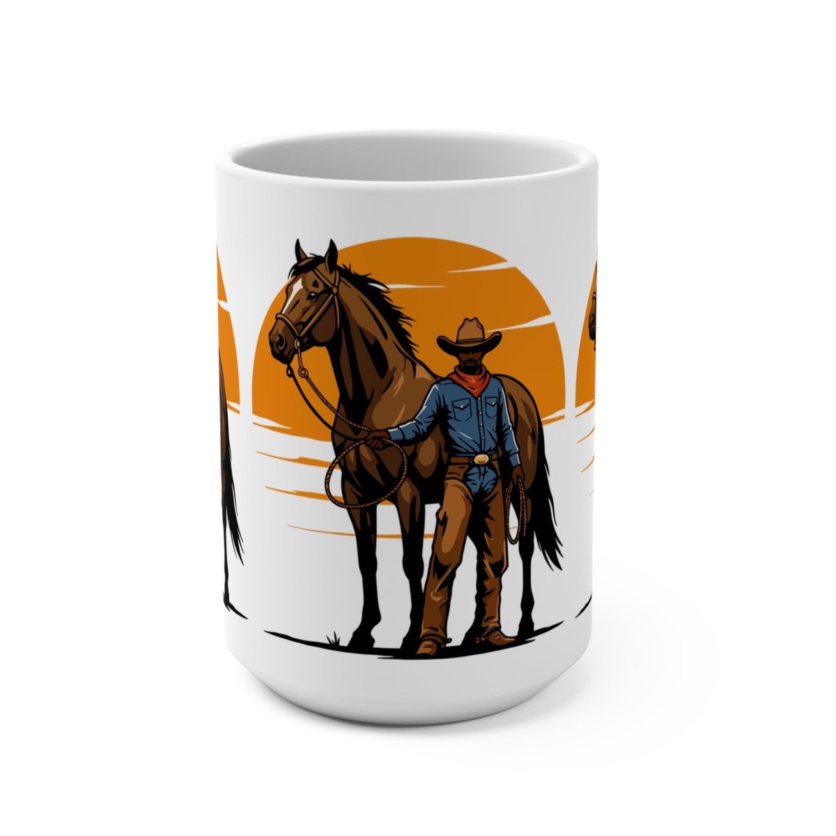 Cowboy with Horse Mug - Afrocentric Art by The Trini Gee
