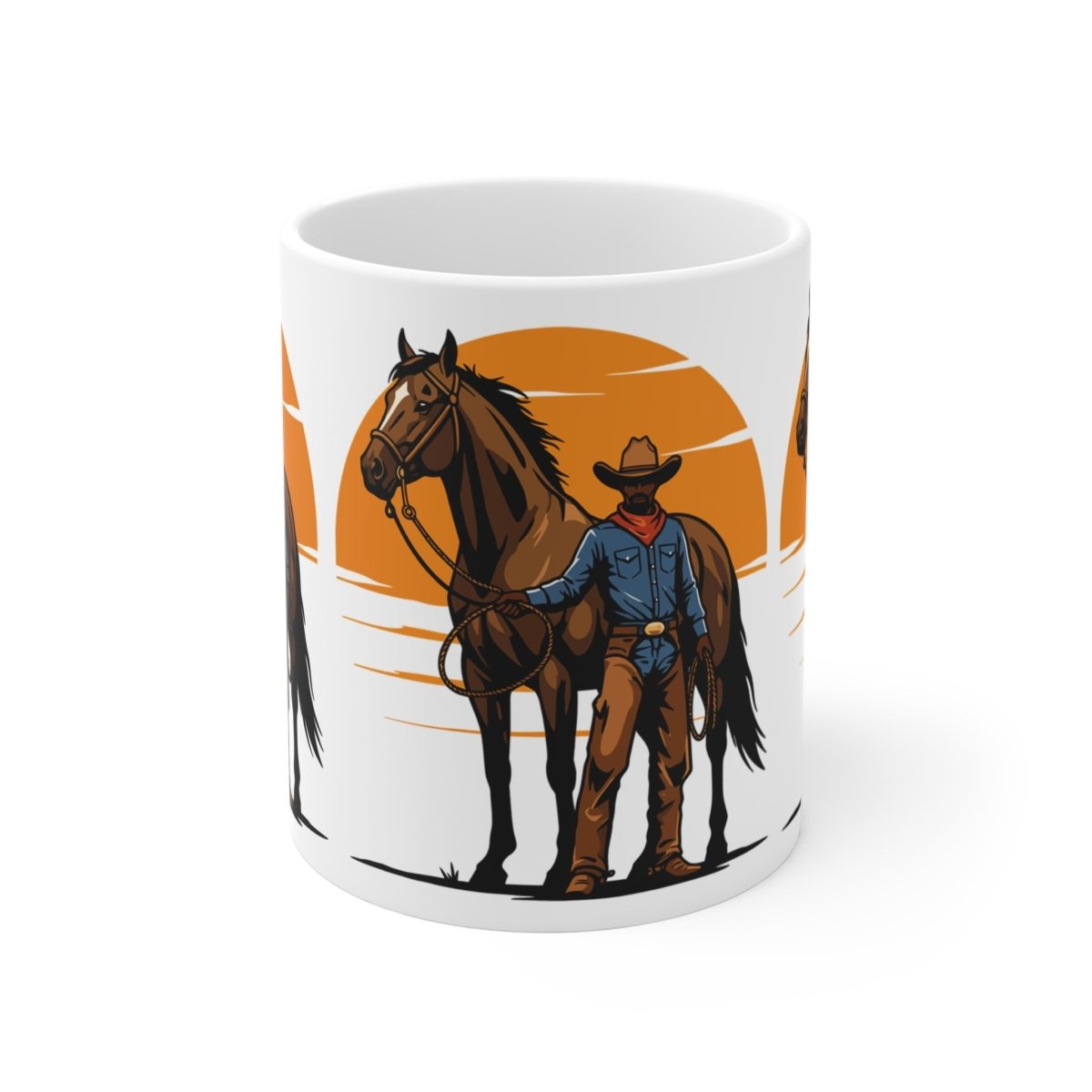 Cowboy with Horse Mug - Afrocentric Art by The Trini Gee