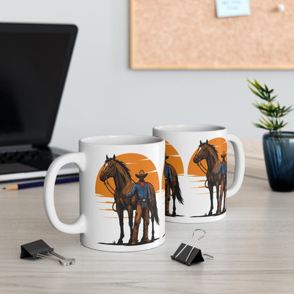 Cowboy with Horse Mug - Afrocentric Art by The Trini Gee