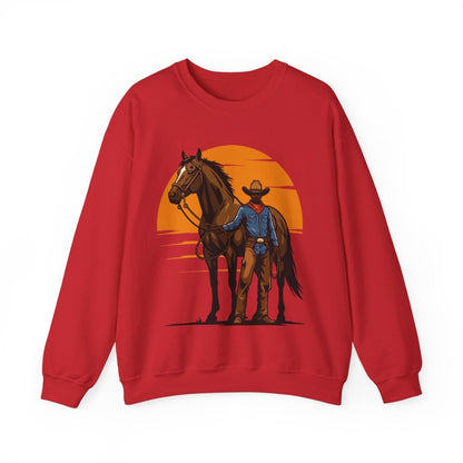 Cowboy with Horse Sweatshirt - Afrocentric Art by The Trini Gee