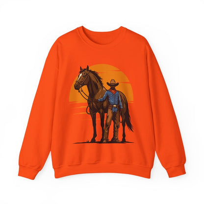 Cowboy with Horse Sweatshirt - Afrocentric Art by The Trini Gee