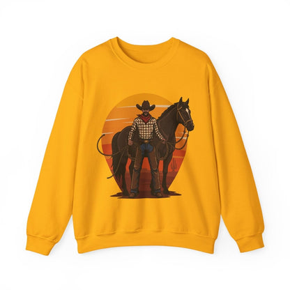 Cowboy with Horse Sweatshirt - Afrocentric Art by The Trini Gee