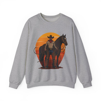 Cowboy with Horse Sweatshirt - Afrocentric Art by The Trini Gee
