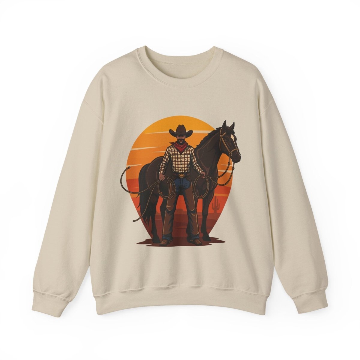 Cowboy with Horse Sweatshirt - Afrocentric Art by The Trini Gee
