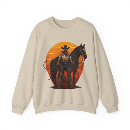 Cowboy with Horse Sweatshirt - Afrocentric Art by The Trini Gee