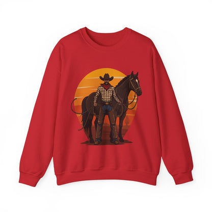 Cowboy with Horse Sweatshirt - Afrocentric Art by The Trini Gee