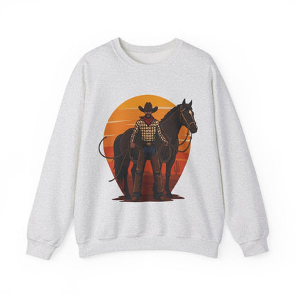Cowboy with Horse Sweatshirt - Afrocentric Art by The Trini Gee