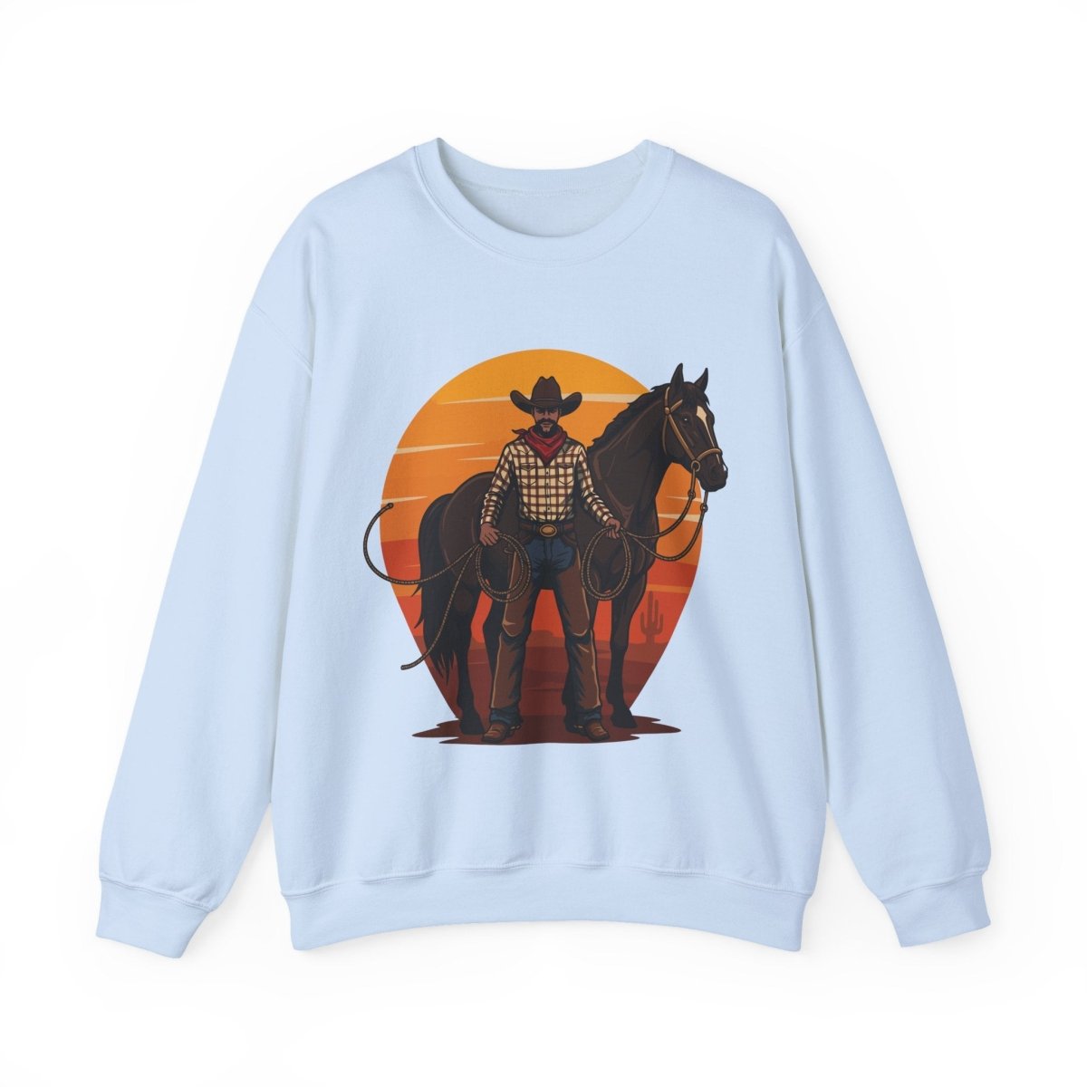 Cowboy with Horse Sweatshirt - Afrocentric Art by The Trini Gee