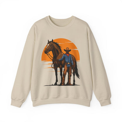 Cowboy with Horse Sweatshirt - Afrocentric Art by The Trini Gee