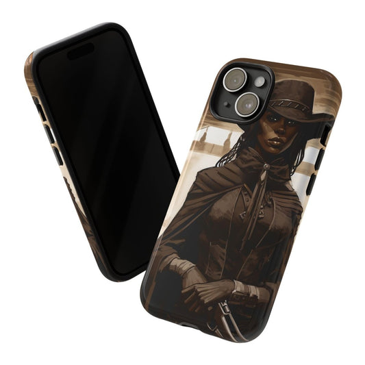 Cowgirl Gunslinger Phone Case - Afrocentric Art by The Trini Gee