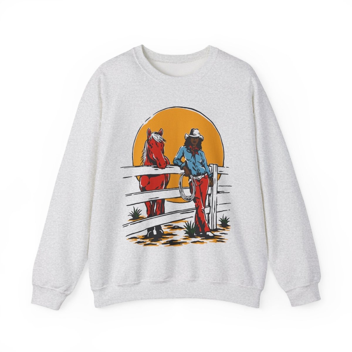 Cowgirl Ranch Sweatshirt - Afrocentric Art by The Trini Gee