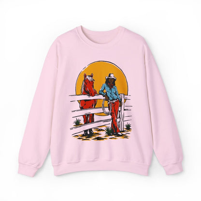 Cowgirl Ranch Sweatshirt - Afrocentric Art by The Trini Gee
