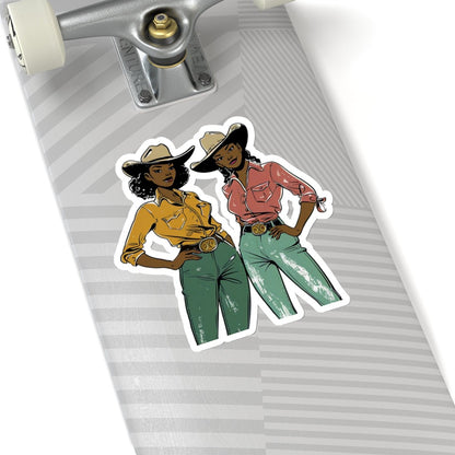 Cowgirls Sticker - Afrocentric Art by The Trini Gee