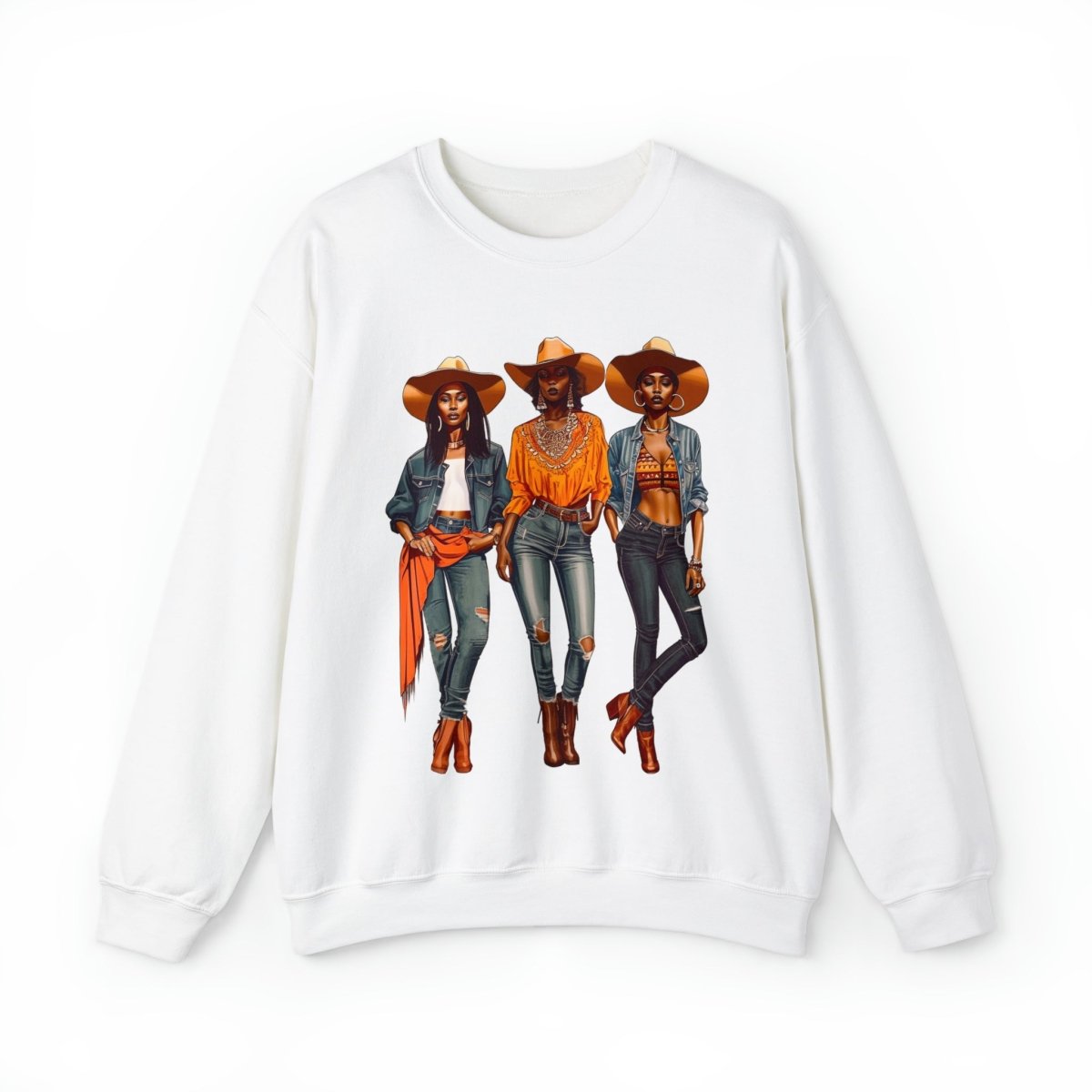 Cowgirls Sweatshirt - Afrocentric Art by The Trini Gee