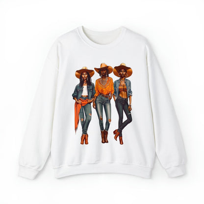 Cowgirls Sweatshirt - Afrocentric Art by The Trini Gee