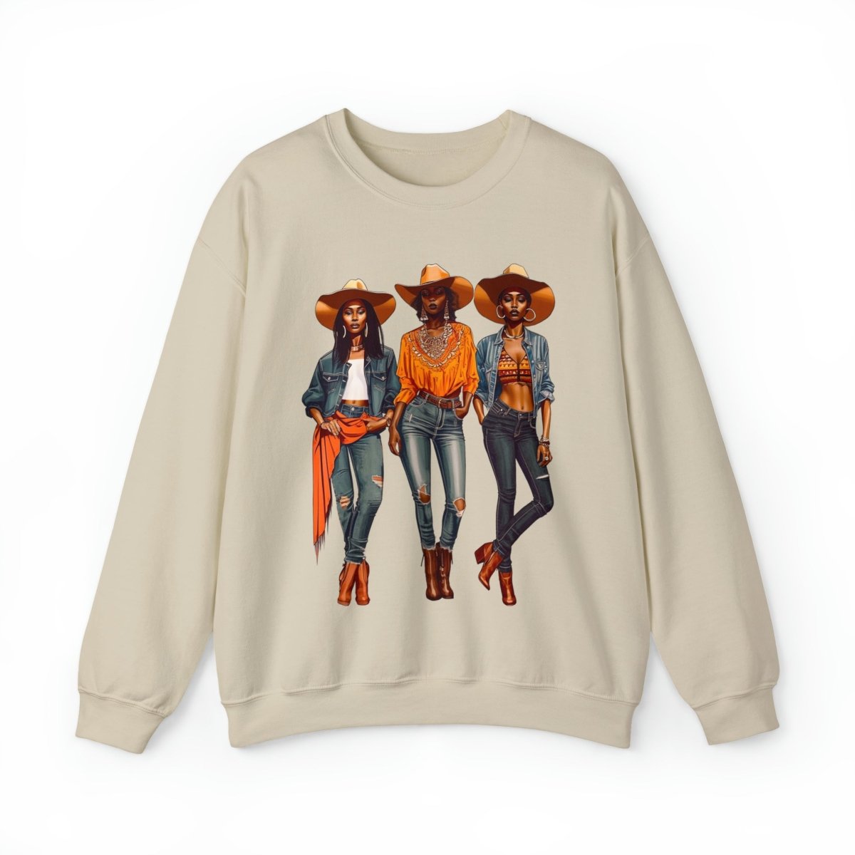 Cowgirls Sweatshirt - Afrocentric Art by The Trini Gee