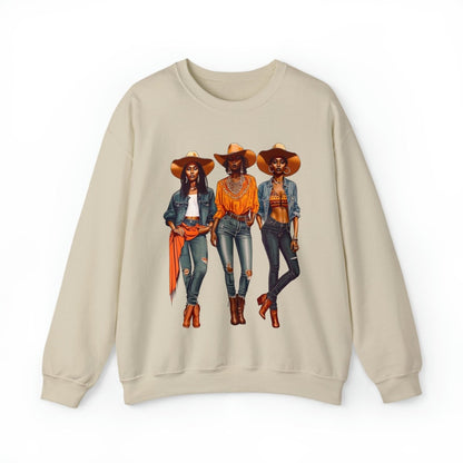 Cowgirls Sweatshirt - Afrocentric Art by The Trini Gee