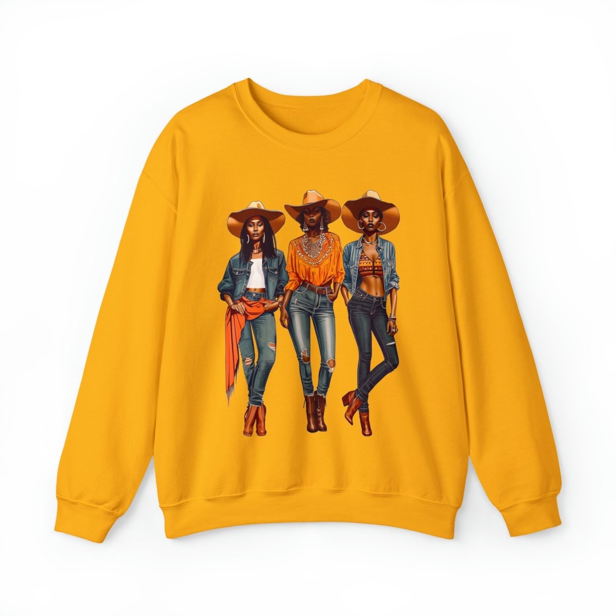 Cowgirls Sweatshirt - Afrocentric Art by The Trini Gee