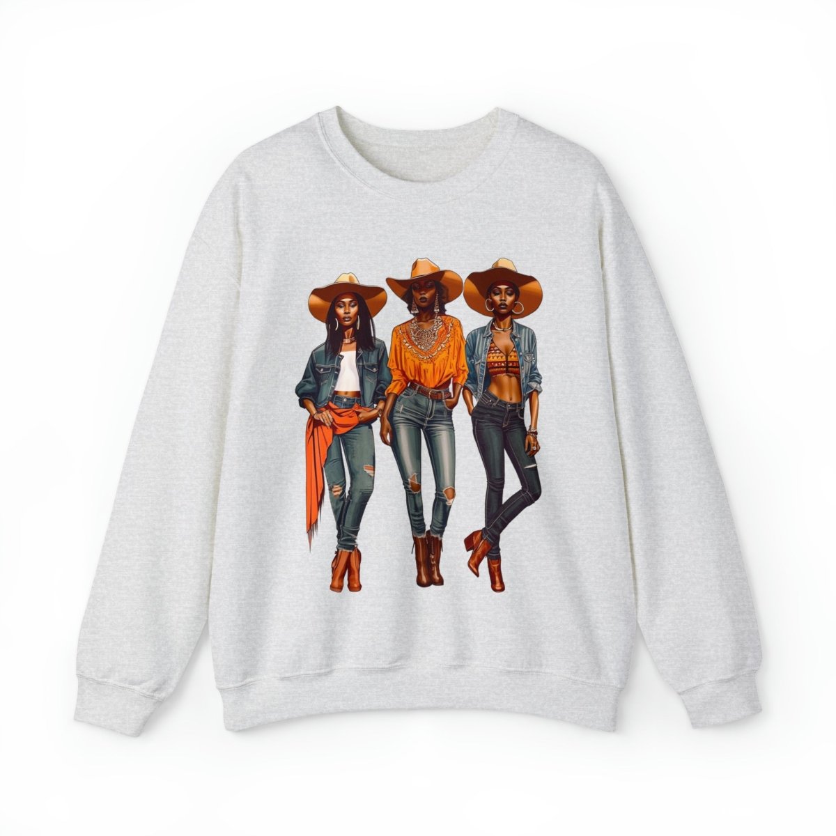 Cowgirls Sweatshirt - Afrocentric Art by The Trini Gee