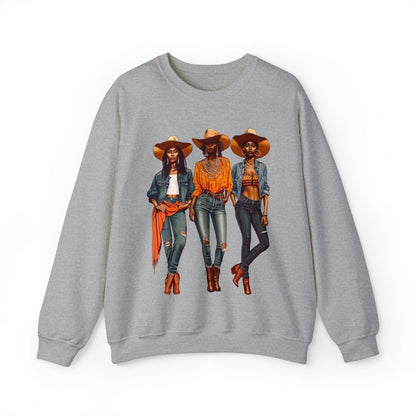 Cowgirls Sweatshirt - Afrocentric Art by The Trini Gee