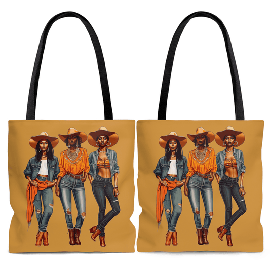 Cowgirls Tote Bag - Afrocentric Art by The Trini Gee