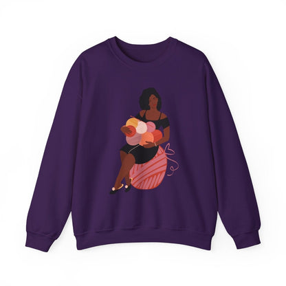 Crochet Knit Sweatshirt - Afrocentric Art by The Trini Gee