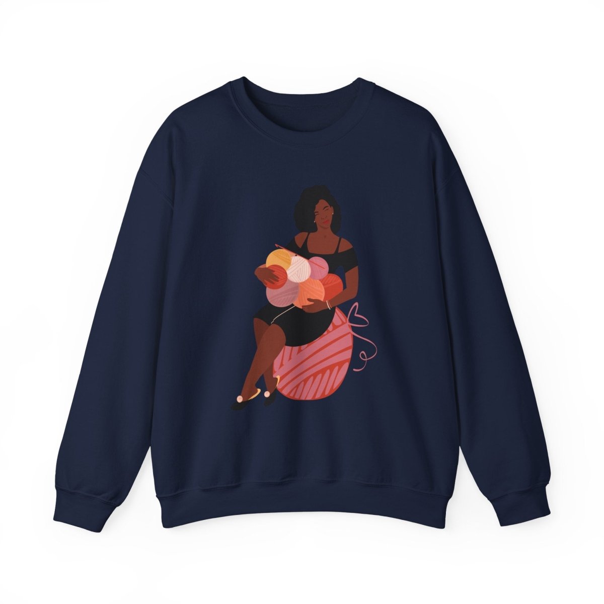 Crochet Knit Sweatshirt - Afrocentric Art by The Trini Gee