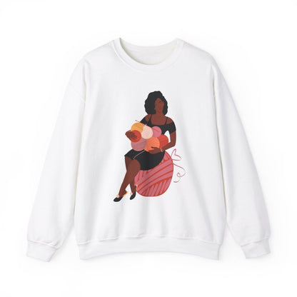 Crochet Knit Sweatshirt - Afrocentric Art by The Trini Gee