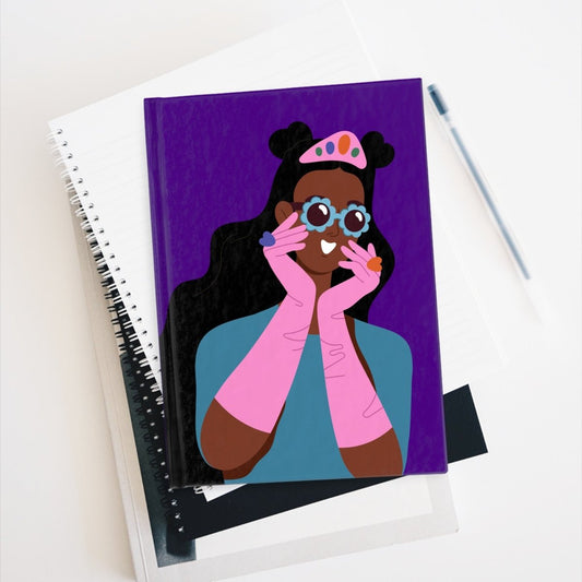 Crowned Brown Girl Journal - Afrocentric Art by The Trini Gee