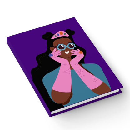 Crowned Brown Girl Journal - Afrocentric Art by The Trini Gee