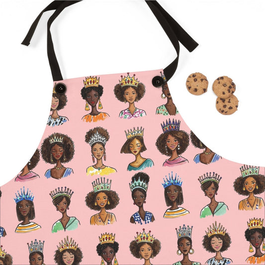 Crowned Queens Apron - Afrocentric Art by The Trini Gee