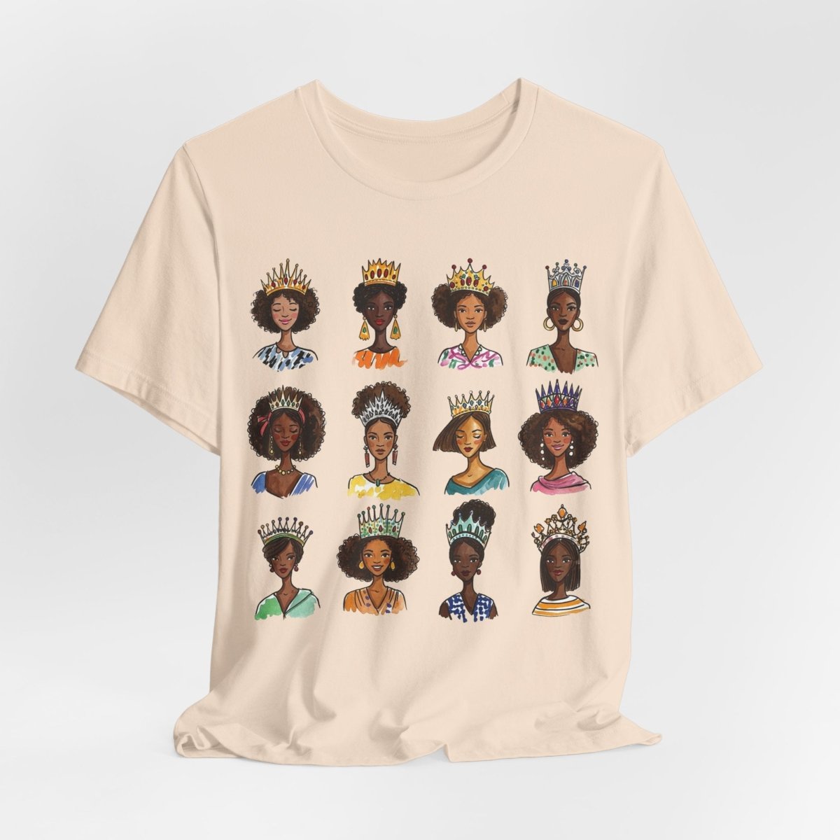 Crowned Queens T-Shirt - Afrocentric Art by The Trini Gee