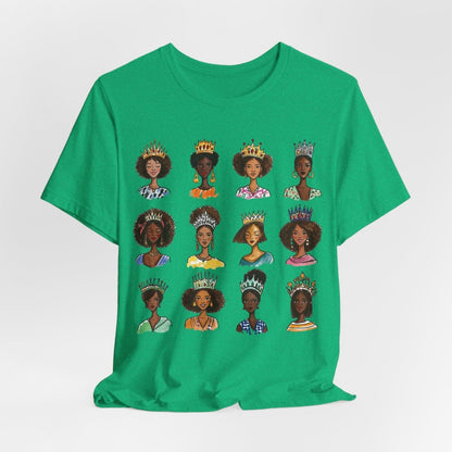Crowned Queens T-Shirt - Afrocentric Art by The Trini Gee