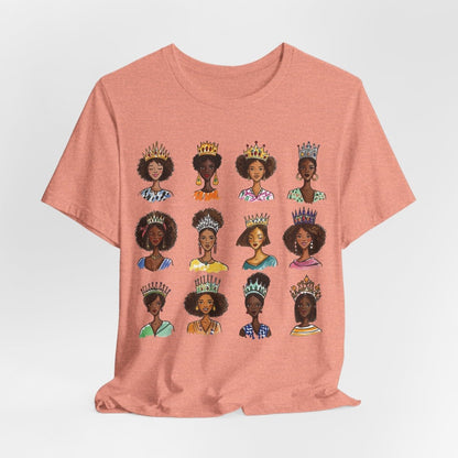 Crowned Queens T-Shirt - Afrocentric Art by The Trini Gee