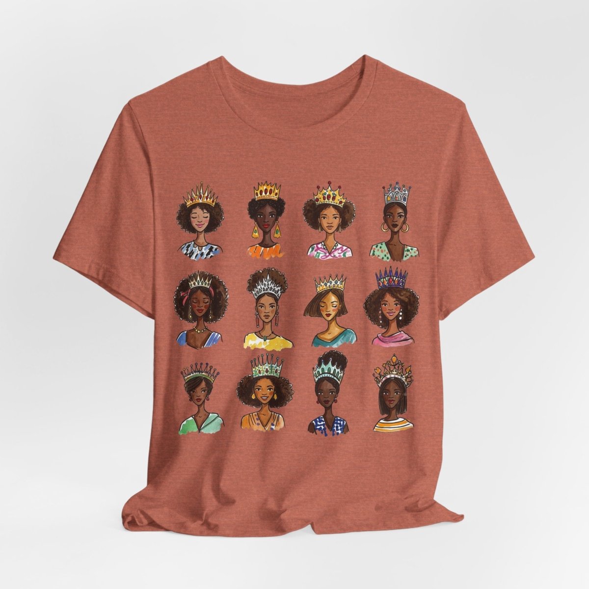 Crowned Queens T-Shirt - Afrocentric Art by The Trini Gee