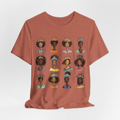Crowned Queens T-Shirt - Afrocentric Art by The Trini Gee