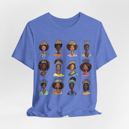Crowned Queens T-Shirt - Afrocentric Art by The Trini Gee