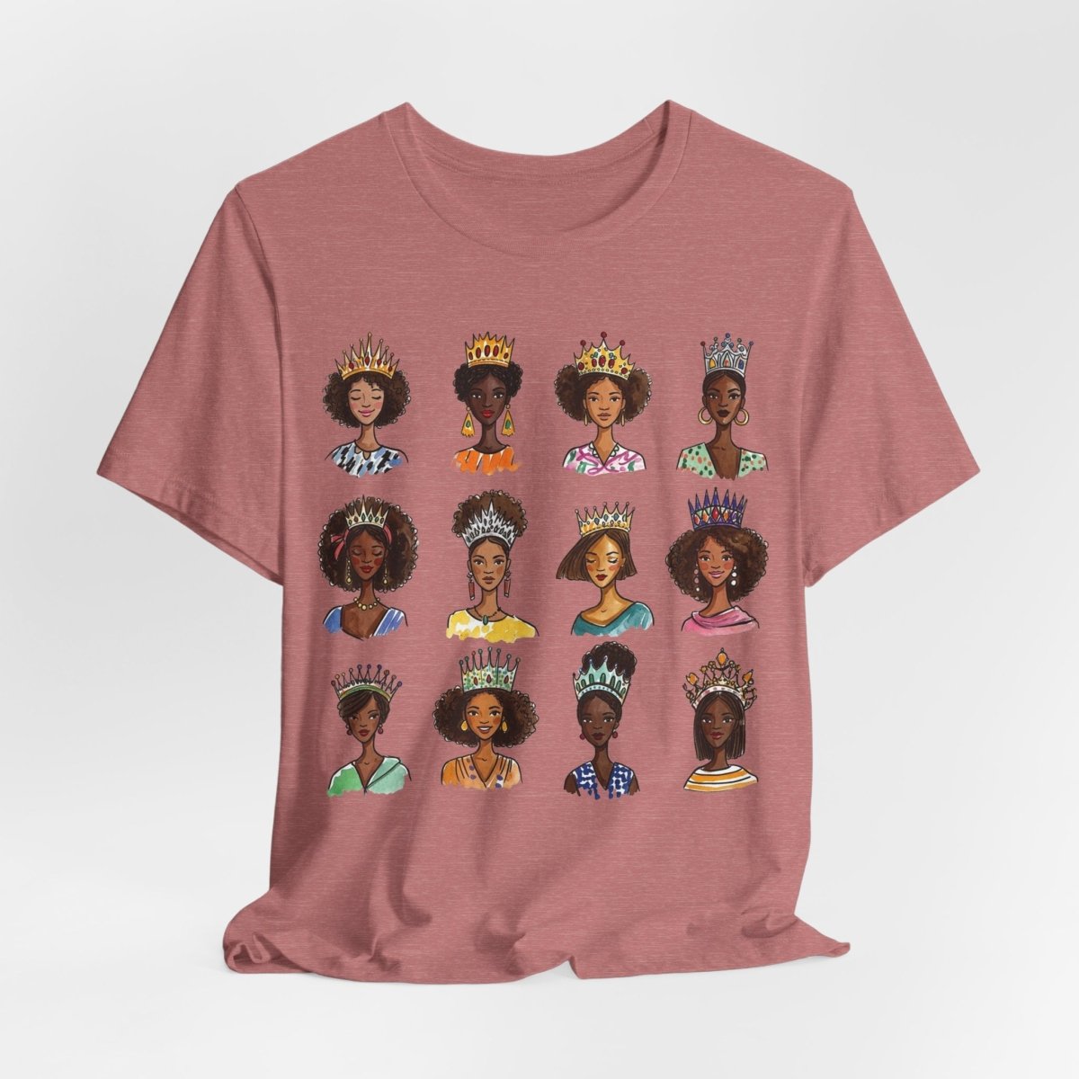 Crowned Queens T-Shirt - Afrocentric Art by The Trini Gee