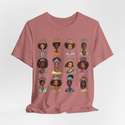 Crowned Queens T-Shirt - Afrocentric Art by The Trini Gee