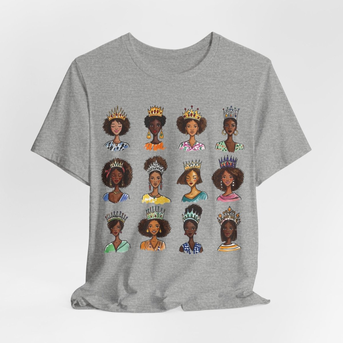 Crowned Queens T-Shirt - Afrocentric Art by The Trini Gee