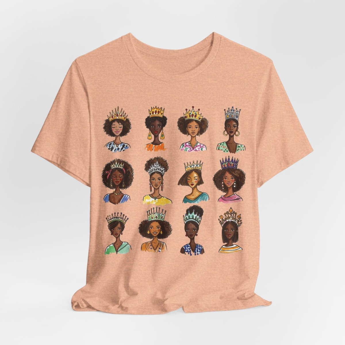 Crowned Queens T-Shirt - Afrocentric Art by The Trini Gee