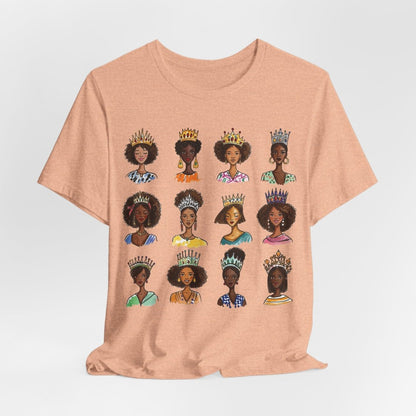 Crowned Queens T-Shirt - Afrocentric Art by The Trini Gee