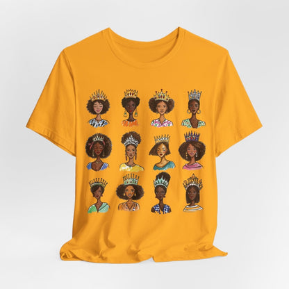 Crowned Queens T-Shirt - Afrocentric Art by The Trini Gee