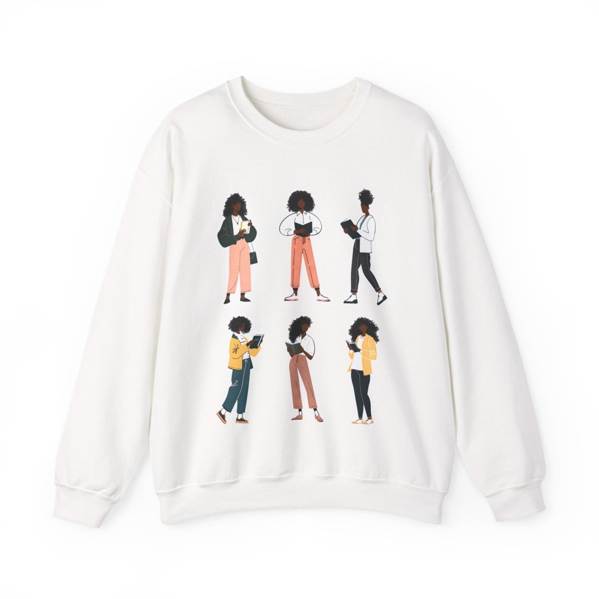 Curly Readers Sweatshirt - Afrocentric Art by The Trini Gee