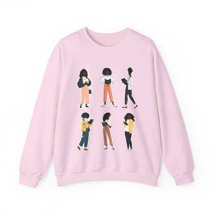Curly Readers Sweatshirt - Afrocentric Art by The Trini Gee