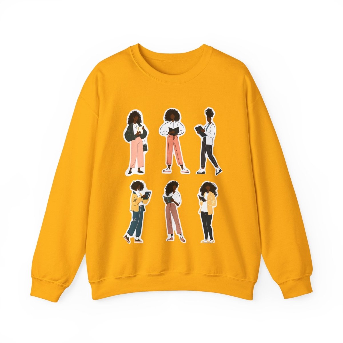 Curly Readers Sweatshirt - Afrocentric Art by The Trini Gee