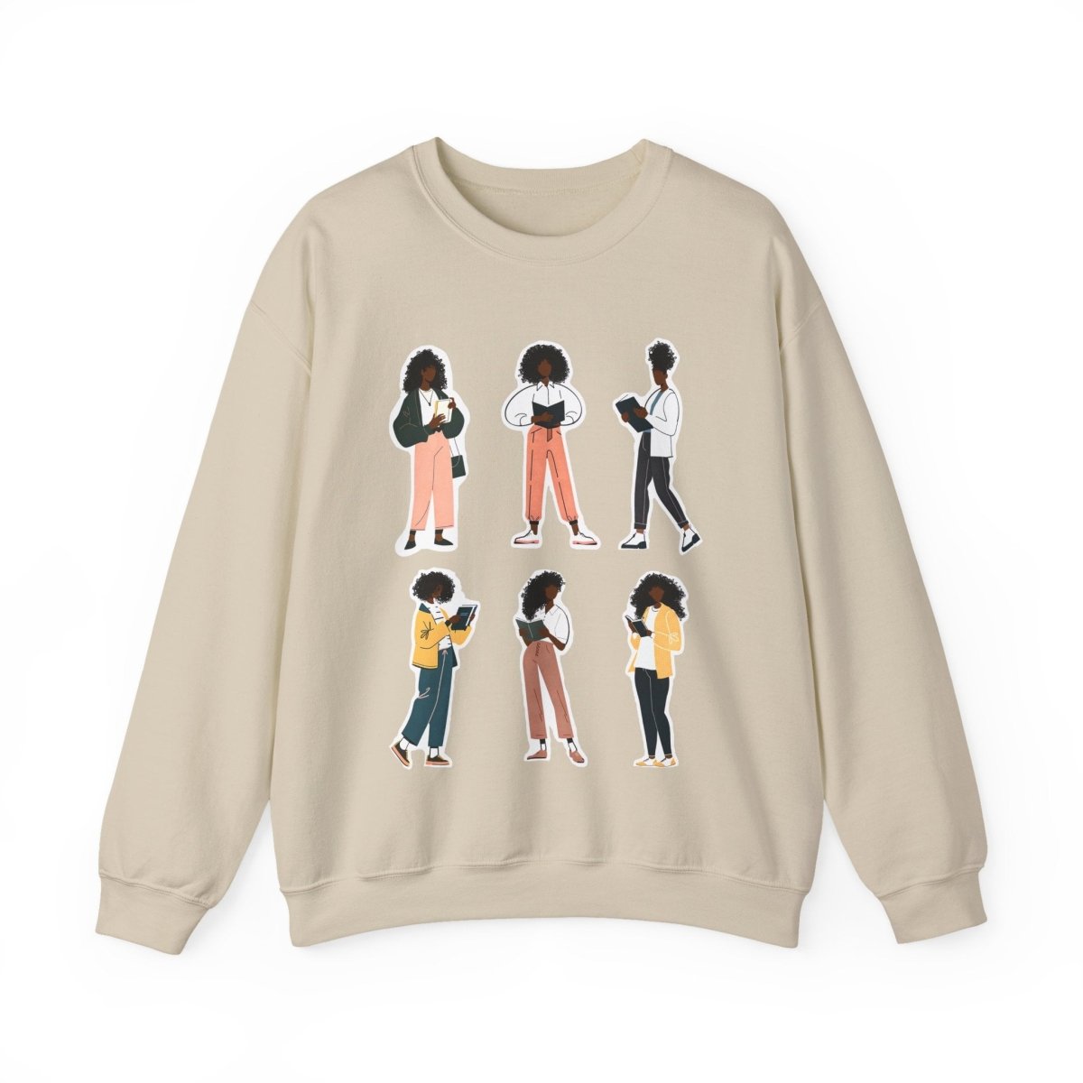 Curly Readers Sweatshirt - Afrocentric Art by The Trini Gee